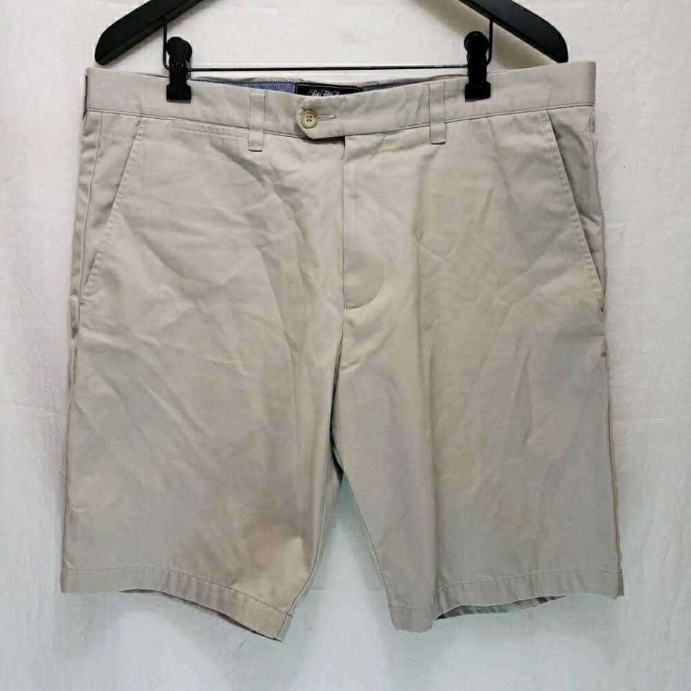Saks Fifth Avenue Mens Shorts 34 Tan Khaki Chino Cotton